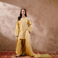 Yellow embroidered formal dress front view