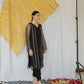 Black Majesty organza raw silk embroidered  4 piece stitched white dupatta  (5)