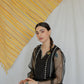 Black Majesty organza raw silk embroidered  4 piece stitched white dupatta  (4)
