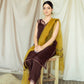 Dark Orchid Chocolate brown organza raw silk mustrud 4 piece Stitched (3)