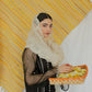 Black Majesty organza raw silk embroidered  4 piece stitched white dupatta   (2)