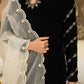 black , velvet, formal , wedding outfit, embroidered. Gazelle by Roma Abbas 